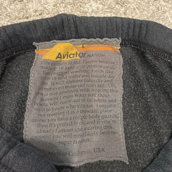 Aviator Nation womens gray Joggers with Stripes. Size L. Great condition. - Picture 2 of 4